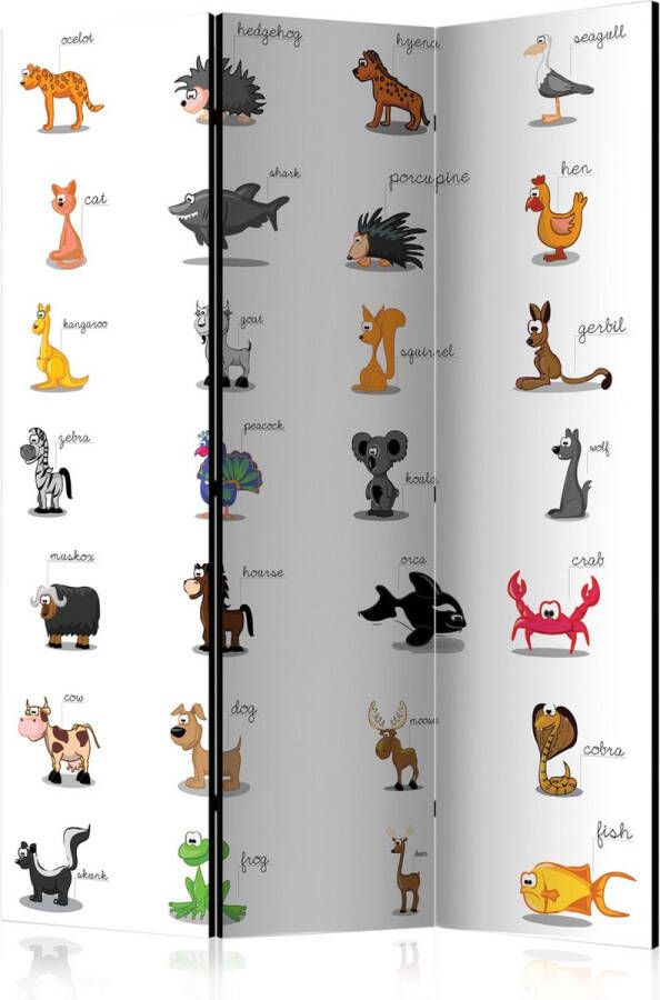 Artgeist Kamerscherm Scheidingswand Vouwscherm Learning by playing (animals) [Room Dividers] 135x172 Vouwscherm