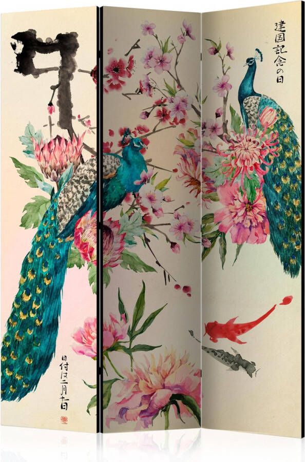 Artgeist Kamerscherm Scheidingswand Vouwscherm Peacock Love [Room Dividers] 135x172 Vouwscherm