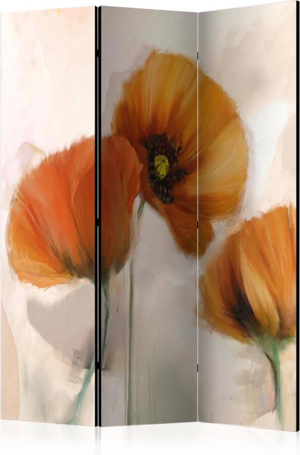 Artgeist Kamerscherm Scheidingswand Vouwscherm poppies vintage [Room Dividers] 135x172 Vouwscherm