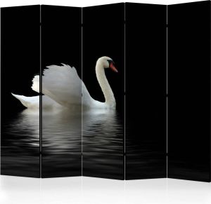 Artgeist Kamerscherm Scheidingswand Vouwscherm swan (black and white) II [Room Dividers] 225x172 Vouwscherm