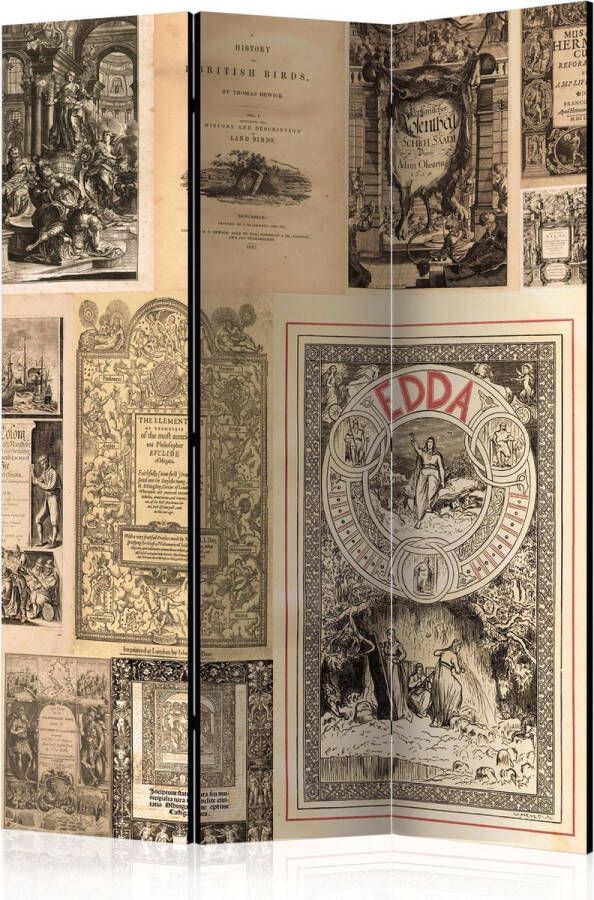 Artgeist Kamerscherm Scheidingswand Vouwscherm Vintage Books [Room Dividers] 135x172 Vouwscherm