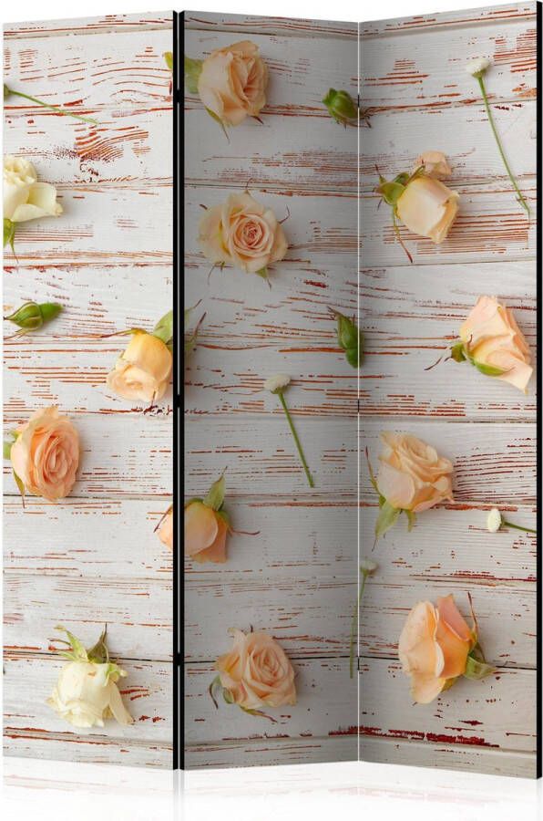 Artgeist Kamerscherm Scheidingswand Vouwscherm Wood & Roses [Room Dividers] 135x172 Vouwscherm