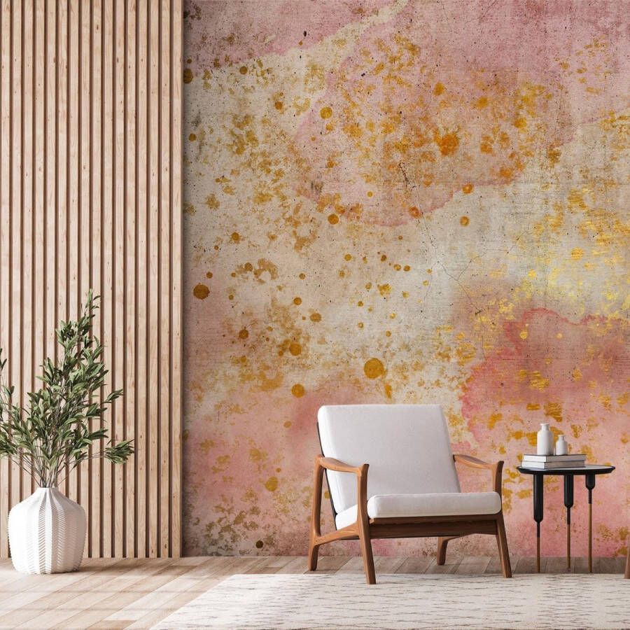 Artgeist Walljar Zelfklevend fotobehang Golden Bubbles 245 x 175 cm