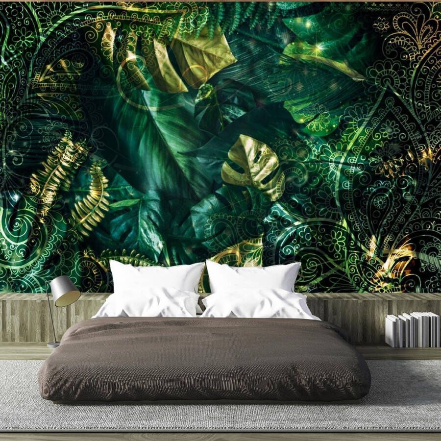 Artgeist Zelfklevend fotobehang Emerald Jungle