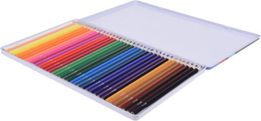 Arti casa 36x Kleurpotloden in diverse kleuren 18 x 0 7 cm Houten potloden in diverse kleuren Tekenen kleuren met potlood