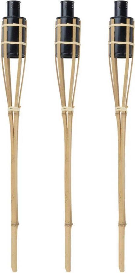 Arti casa Articasa Tuinfakkels voor lampenolie 6x stuks 60 cm bamboe hout buiten navulbaar