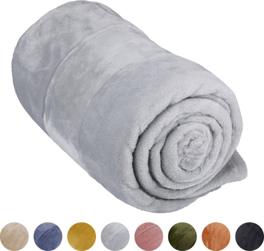 Arti casa Fleece Deken 150 x 200 CM Fleece Plaid Dekentje Bank Ook Perfect als Woondecoratie 1-Persoons Plaid Deken Wasmachinebestendig Grijs Fleece Polyester
