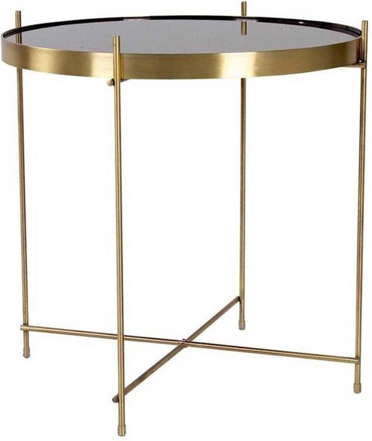 Artichok Liliana Ronde Bijzettafel Glas Ø 48 cm Brons