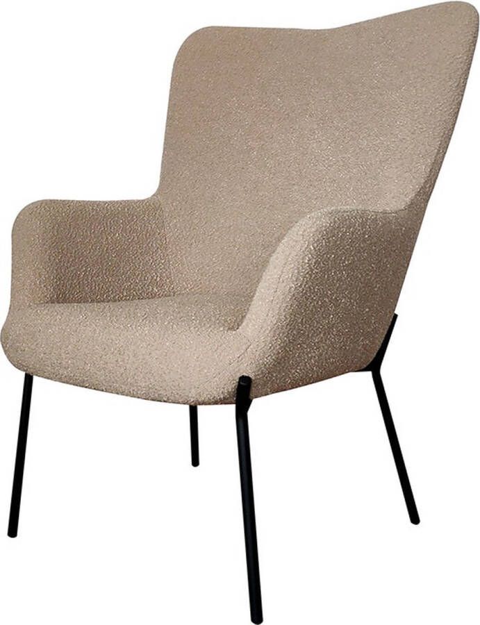 Artichok Rosemarie bouclé fauteuil lichtbruin