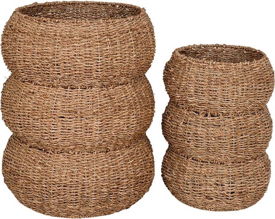 Artichok Rowan zeegras manden naturel set van 2