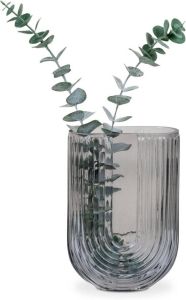 Artichok U-shape glazen vaas rookglas 13 x 19 cm