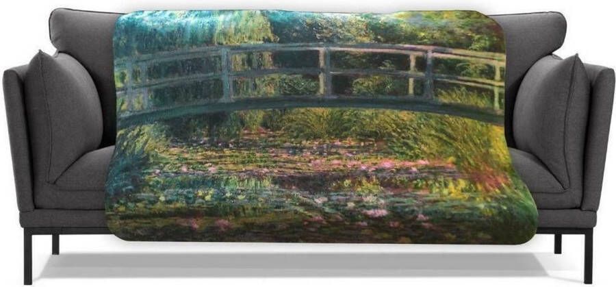ARTICONE Dunne Fleecedeken Plaid – kunst 150 x 120 cm Japanse brug van Claude Monet