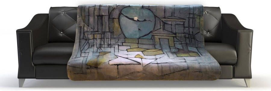 ARTICONE Dunne Fleecedeken Plaid – kunst 150 x 120 cm Stilleven met gemberpot van Piet Mondriaan