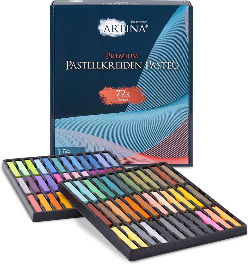 Artina Pastelkrijt voor volwassenen Pasteo Set van 72 Stuks Zachte Krijtstiften Fijne Pastelpotloden van zachte Krijt