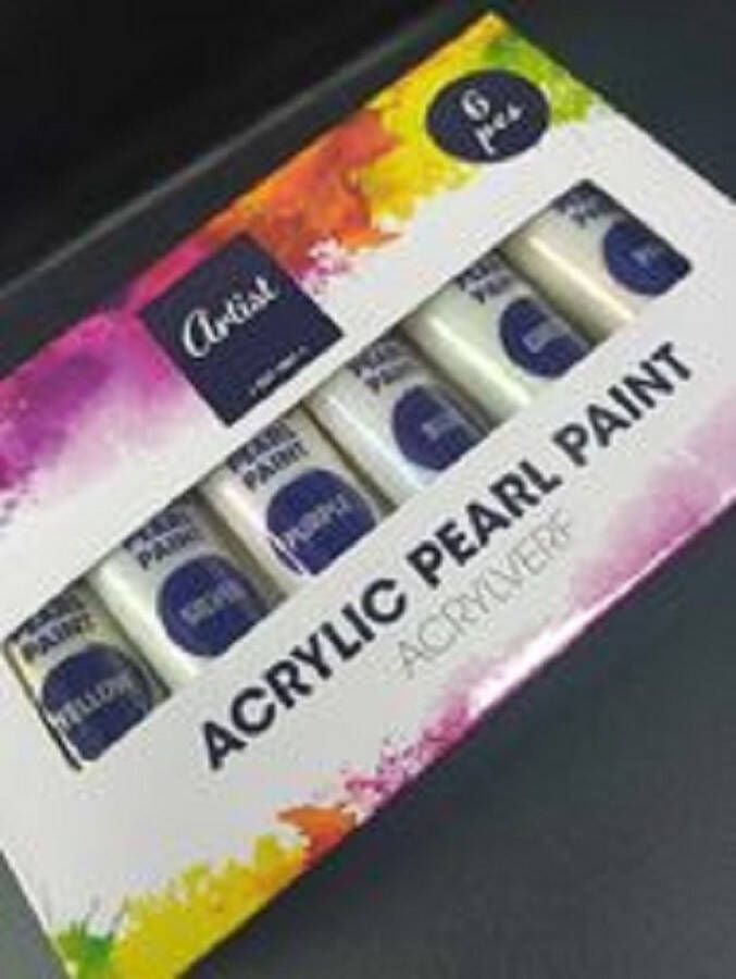 Artist pearl paint acrylverf 6 pcs Parelmoer 6 X 20ml