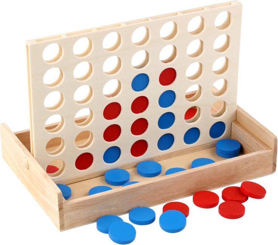 Arts Enterprise 4 op een rij houten speelgoed houten spel Kinderspel spellen voor onderweg 4 op een rij reisspel