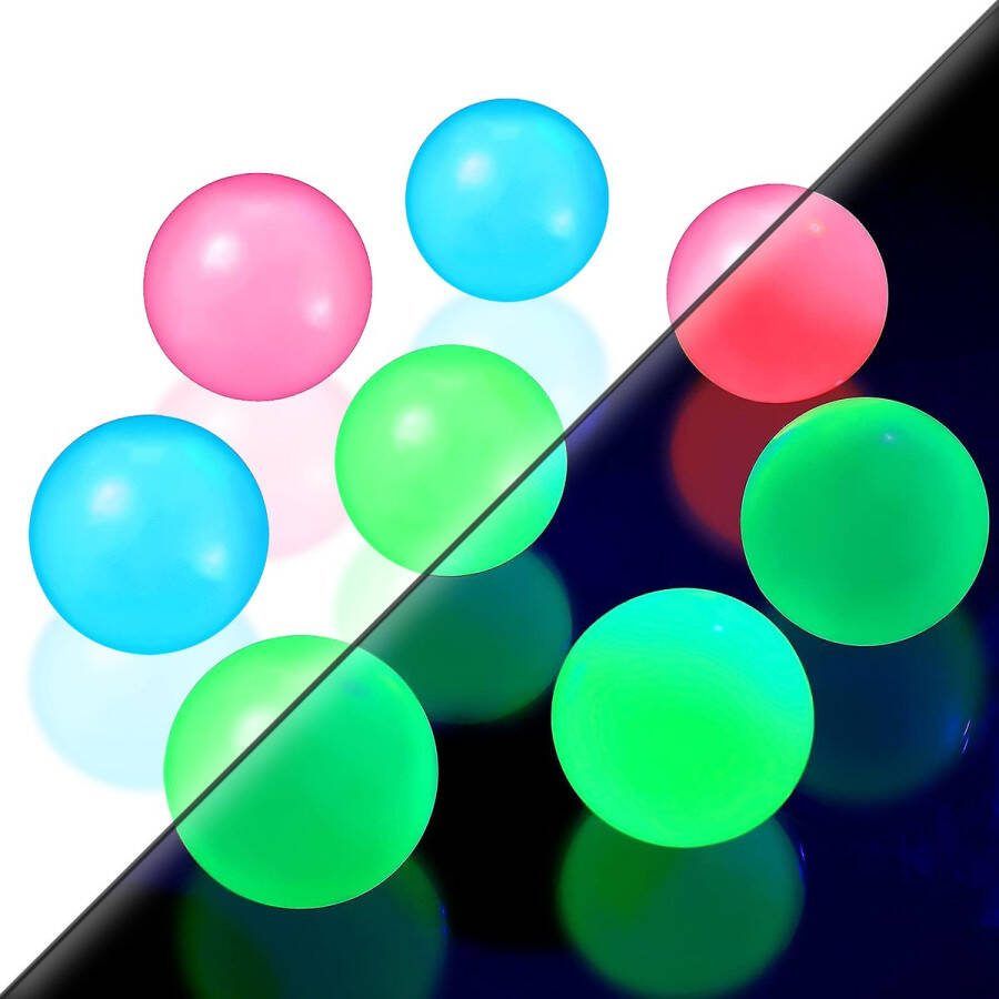 Arts Enterprise Sticky balls Kleefballen Fidget balls Fidget toys 4 stuks Speelgoed Glow in the dark