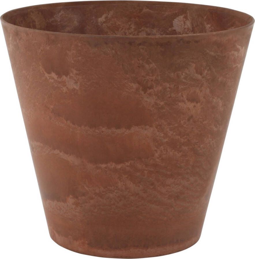 Ter Steege Plantenpot bloempot tijdloze natuursteen look Dia 22 cm en Hoogte 20 cm in het Artstone dark terra cotta voor binnen buiten