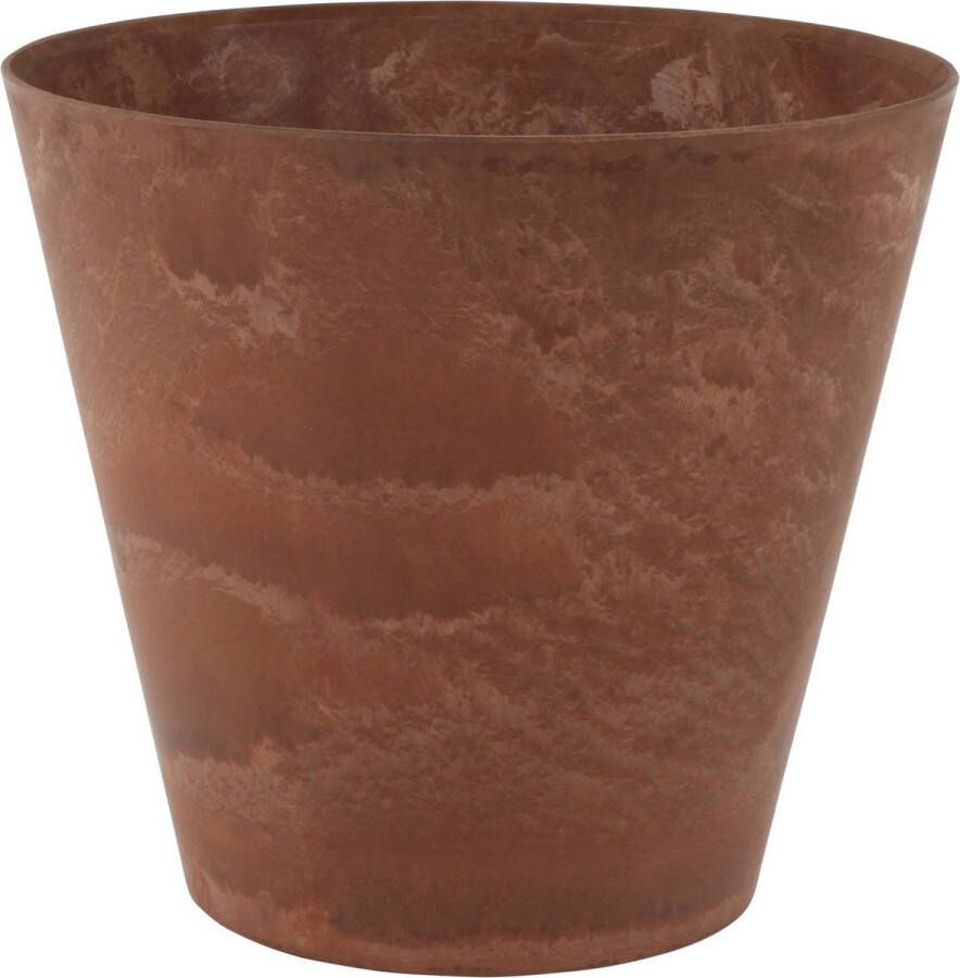 Ter Steege Plantenpot bloempot tijdloze natuursteen look Dia 37 cm en Hoogte 34 cm in het Artstone dark terra cotta voor binnen buiten