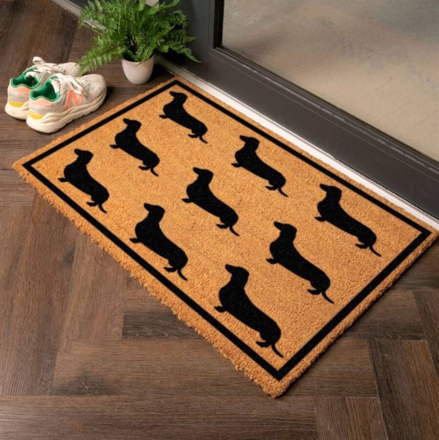 Artsy Doormats Teckel Deurmat XL Extra Groot Kokosmat 90x60 cm