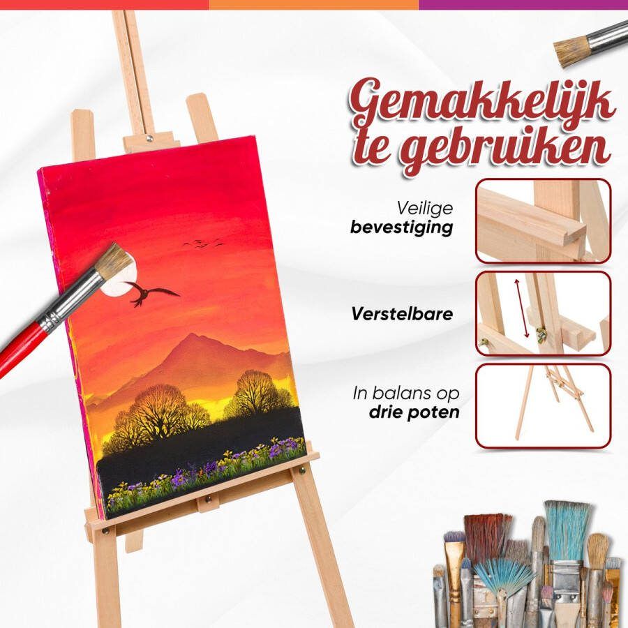 KORA ART Schildersezel 172*64 cm professionele beuken hout verstelbare driepootezel atelierezel veldezel studio ezel Workstation Buitenreclame