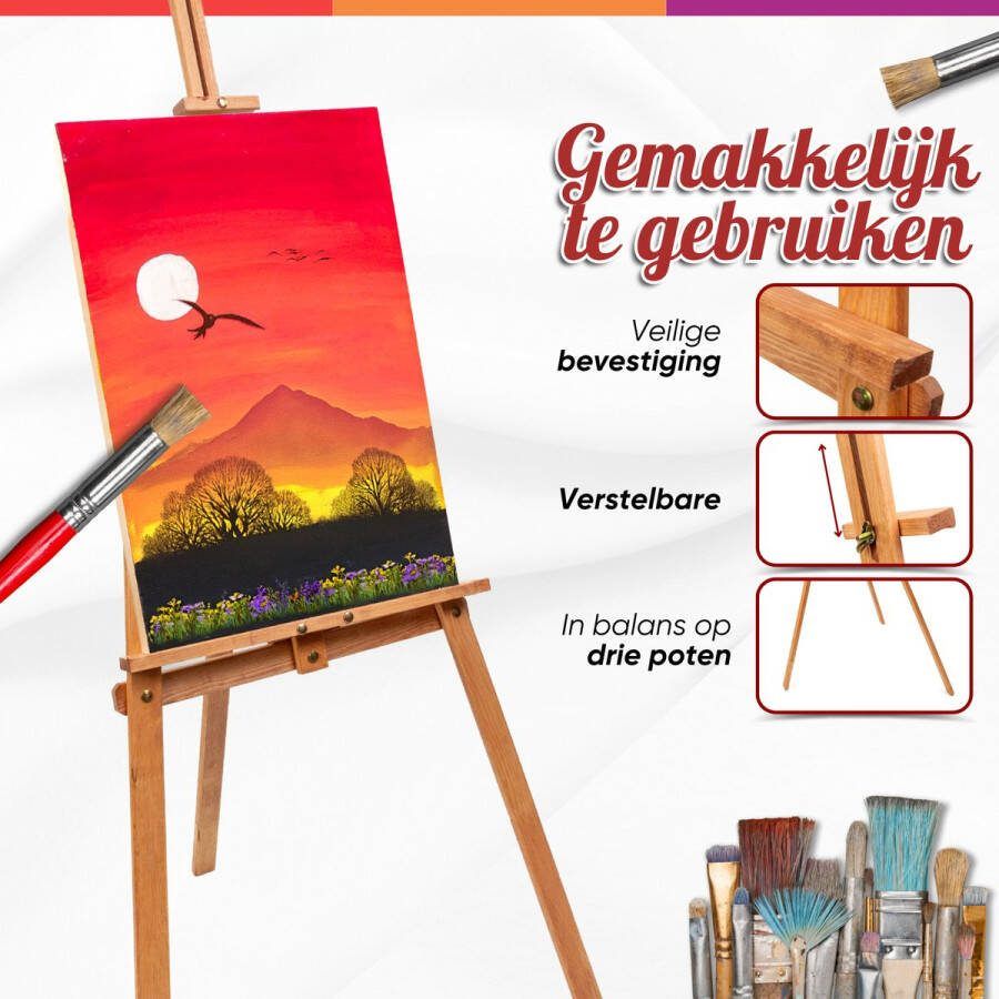 KORA ART Schildersezel 172*52 cm professionele dennenhout verstelbare driepootezel atelierezel veldezel studio ezel Workstation Buitenreclame
