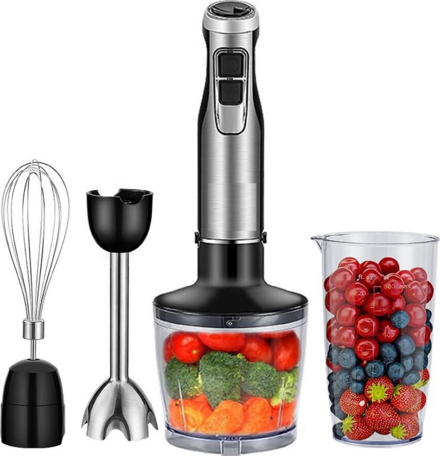 Arvona 4-in-1 Staafmixer Set Hakmolen 6 snelheden 1200W Incl. Accessoires