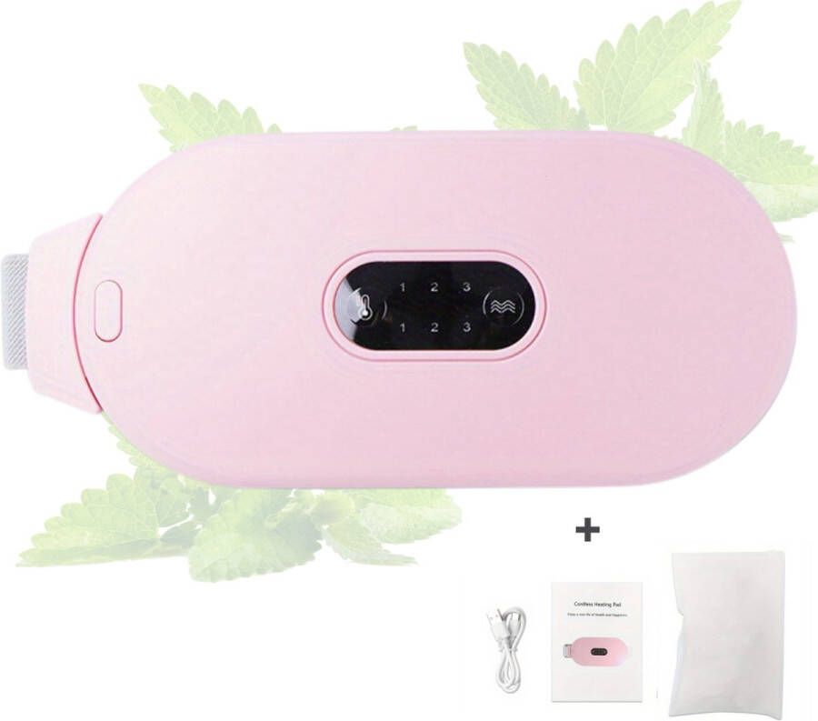 Arvona Menstruatieband Menstruatie Warmteband Pijnverlichting Massagekussen 6 Warmtestanden Roze