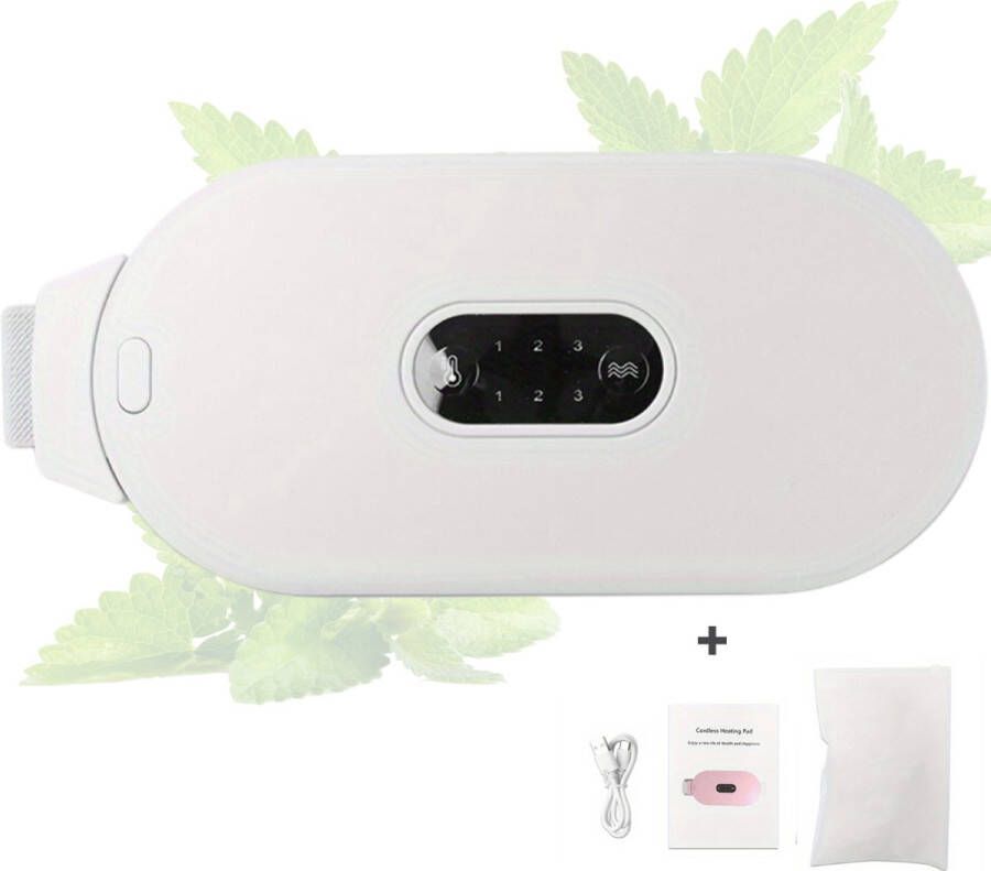 Arvona Menstruatieband Menstruatie Warmteband Pijnverlichting Massagekussen 6 Warmtestanden Wit