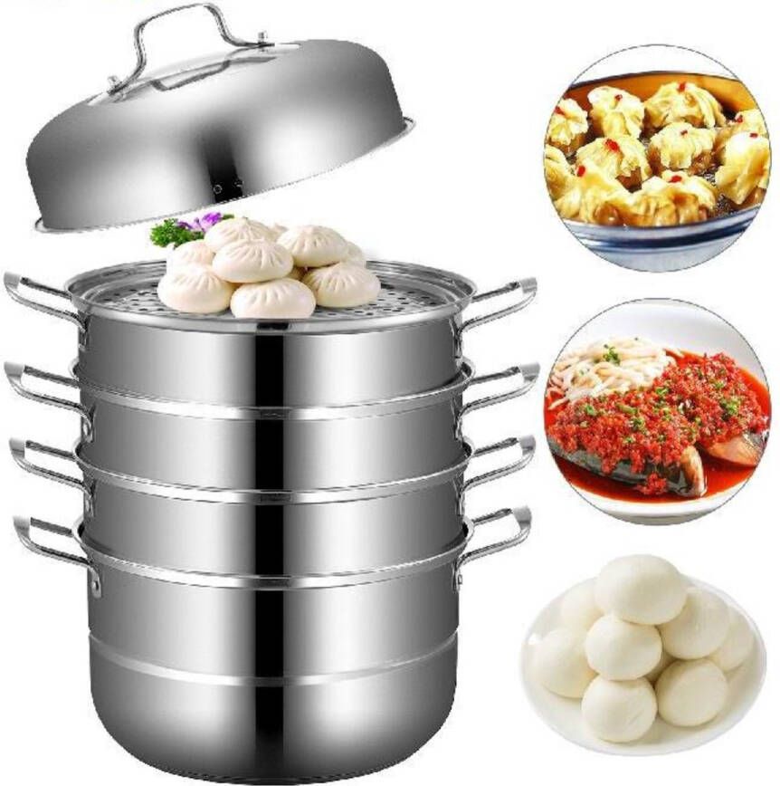 Arvona Stoompot Stoomkoker Stoompan Couscous Pan Voedselstomer Voedsel Steamer 5 Laags 28CM