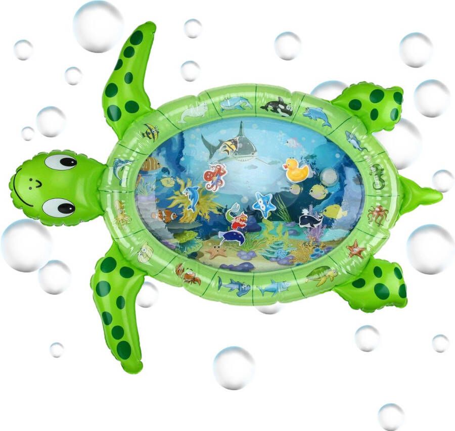 Arvona Waterspeelmat XXL Watermat Baby Waterspeelmat Babygym Speelmat Speelkleed Baby Leukste Kraamcadeau Schildpad Groen