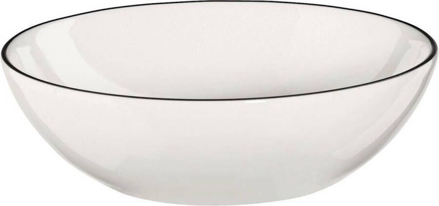 ASA Selection | à Table Ligne Noir kom | Soepkom rond | Porselein | Wit met zwart | 9cm