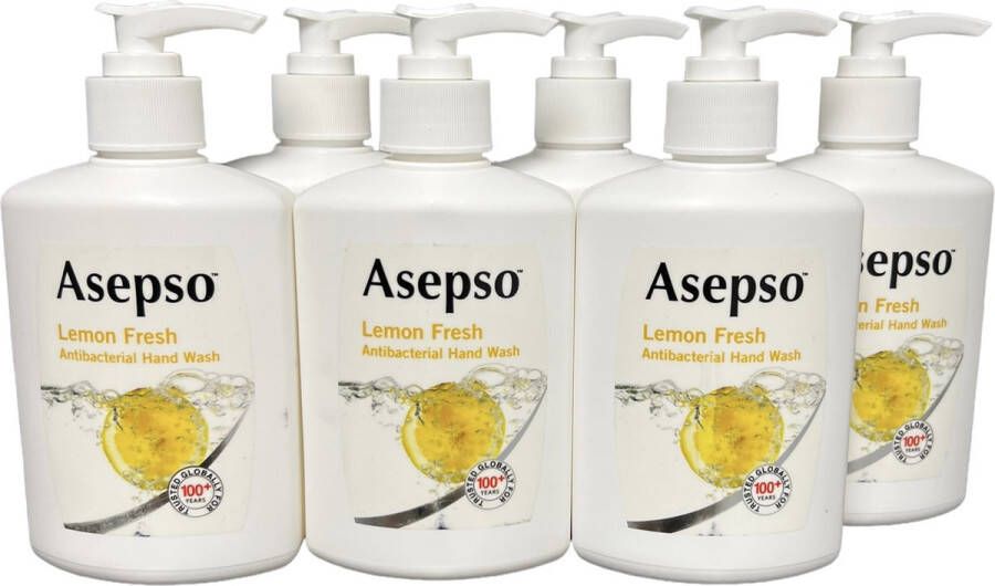 Asepso Lemon Fresh Antibacterieel Handzeep 6x 250ml Voordeelverpakking