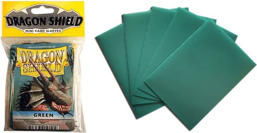 Asmodee Dragon Shield Card Sleeves: Japanese Mini Green (59x86mm) 50 stuks