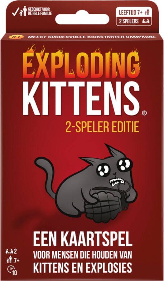 Asmodee Exploding Kittens 2 spelers editie Nederlandstalig Kaartspel Reisspel