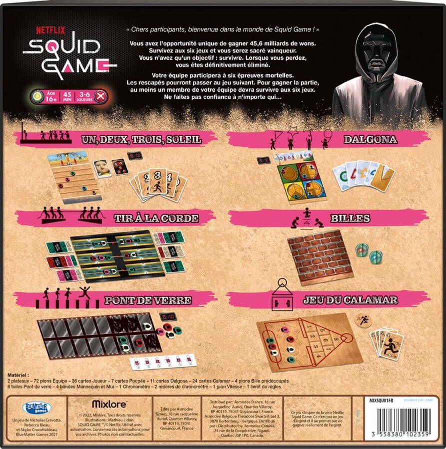 Asmodee Squid Game The Board Game Board Game FR version