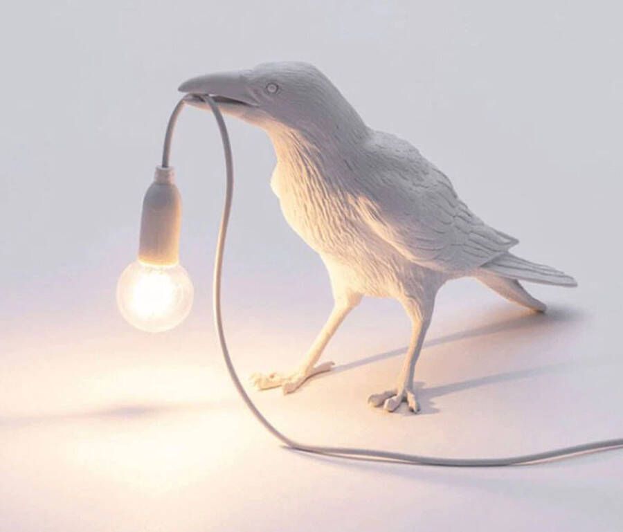 Assorti Vogel lamp Tafel woonkamer lamp Kraai lamp bird lamp Standing wit Inclusief LED lamp sfeer trendy | Woonaccessoire