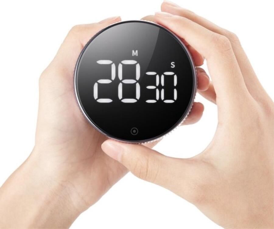 Astilla Products Digitale Kookwekker Keukenwekker Timer en Stopwatch Eierwekker Douche timer Magneet Met Draaiknop Zwart