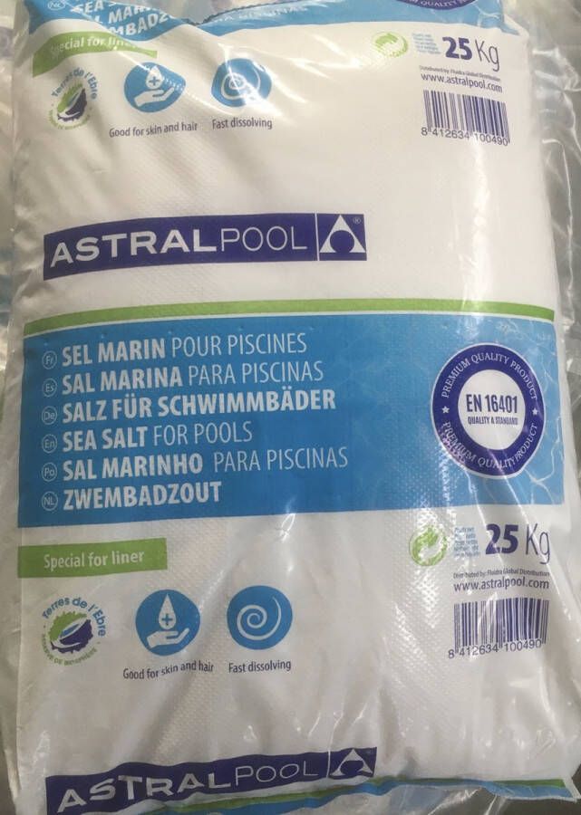 Astralpool Astral Pool zeezout voor Zwembad zout Vijverzout Diervoederzout 25kg