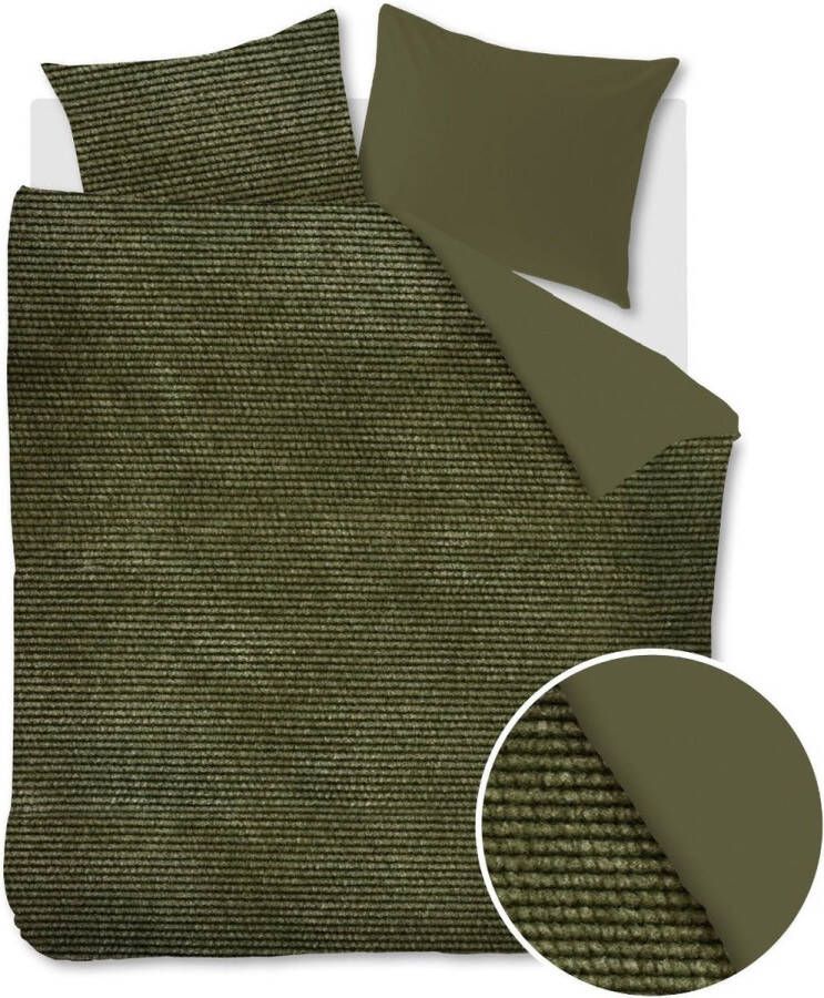 At Home by Beddinghouse Cosy Corduroy Dekbedovertrek 240 x 220 cm Groen