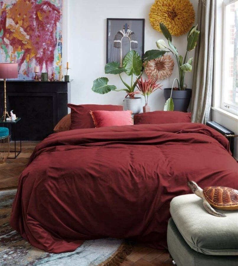 At Home by Beddinghouse Tender dekbedovertrek Lits-Jumeaux 240x200 220 Donker Rood
