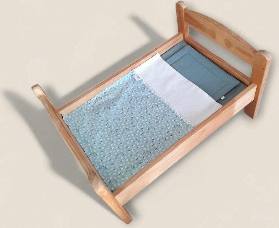 Atelier KVG poppenbed set groen bloemen
