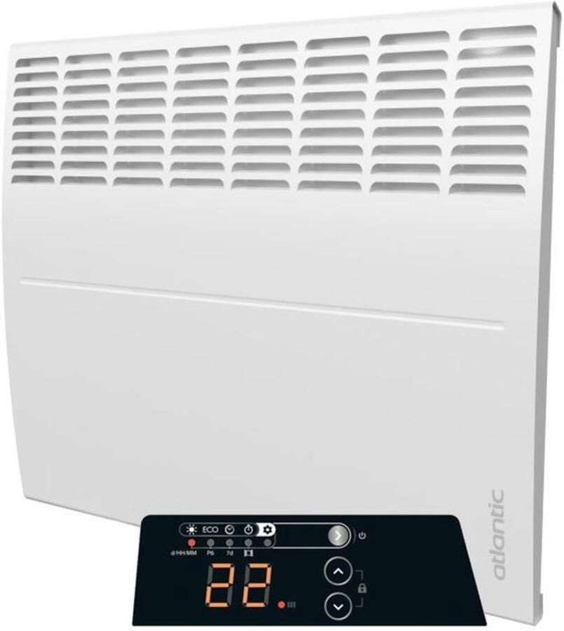 Atlantic F12-D Ecoflex Atlantic convector elektrische verwarming 1000Watt 458x451mm met instelbare thermostaat