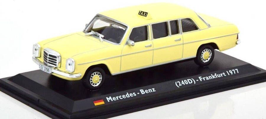 Atlas Mercedes-Benz 240D Frankfurt 1972 Taxi (Geel) (15cm) 1 43 Modelauto Schaalmodel Miniatuurauto