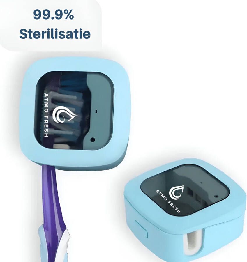 Atmo Fresh UV-C sterilisatie tandenborstelkapje 99 9% sterilisatie Mondhygiëne Blauw Tandenborstelhouder Badkamer Reizen Kind Volwassenen