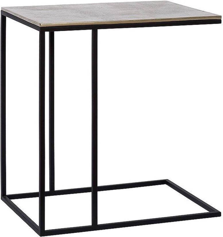 Atmooz Bijzettafel Vanger ruw antiek brons Rechthoekig Binnen Interieur Goud Brons en zwart Hoogte 55cm Metaal