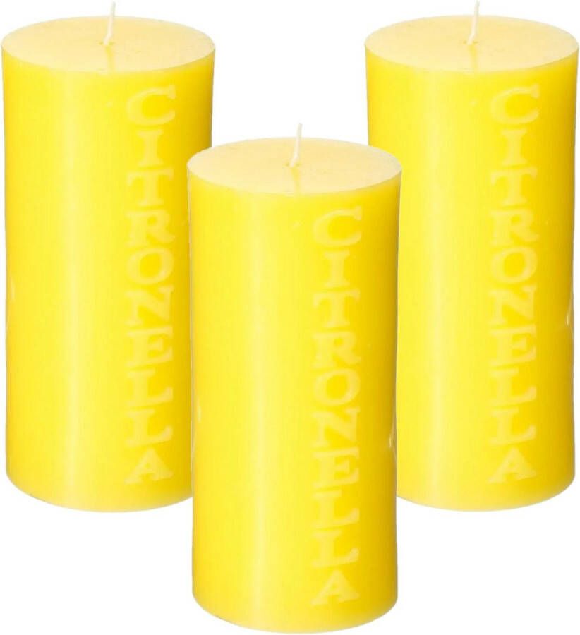 Atmosphera 3x stuks antimuggen Citronella stomp kaarsen 64 branduren geel Geurkaarsen citrus geur