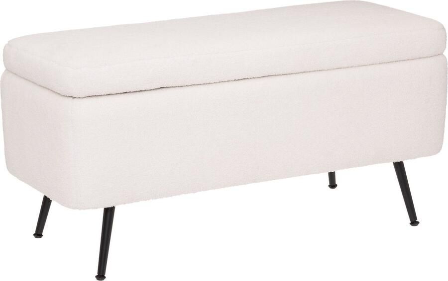 Atmosphera Aurora Hocker Teddy Wit 100 x 40 cm Bank