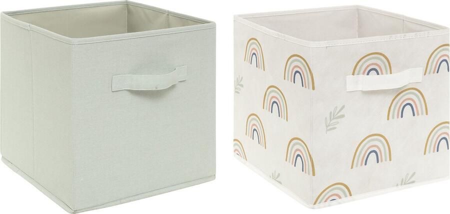 Atmosphera Speelgoeddozen opvouwbaar 29 x 29 x 29 cm set van 2