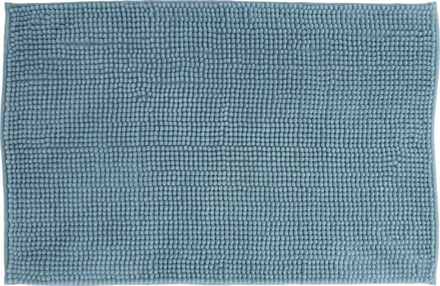 Atmosphera Badkamer kleedje badmat voor de vloer 50 x 80 cm lichtblauw polyester katoen